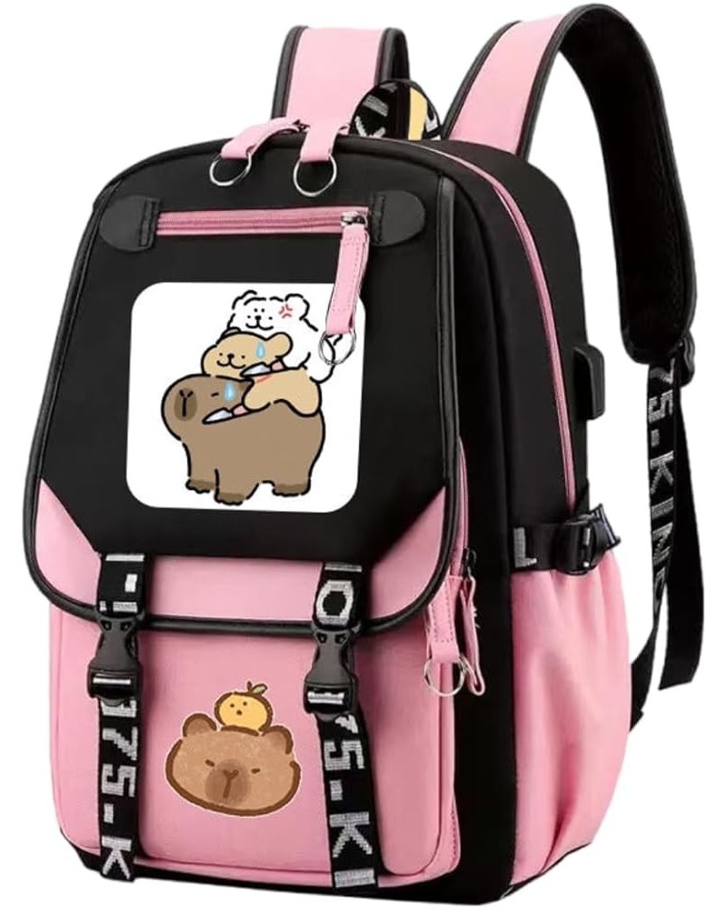 Cartoon Capybara Backpack Lightweight Waterproof Backpack for Cute Aesthetic Backpack Casual Daypack for Women (Style O) Styl...