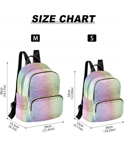 Rainbow Glitter Women Backpack Purse Shoulder Bag Color Medium $16.82 Backpacks