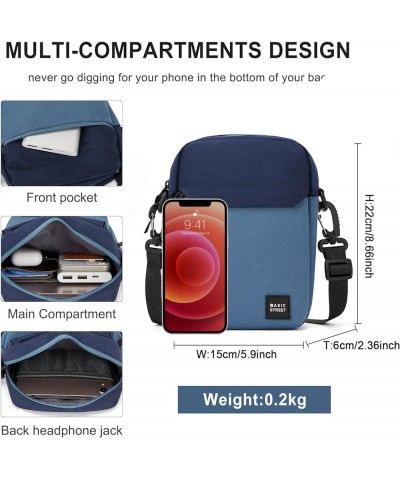 Mini Crossbody Bag Shoulder Bag for Men, Small Messenger Satchel Bag for Women A-blue-large $11.00 Shoulder Bags