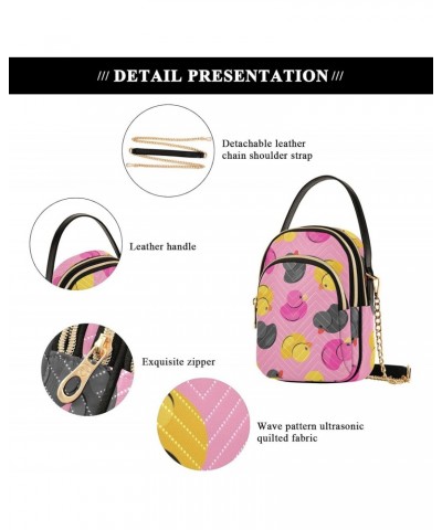 Colorful Ducks Crossbody Bag for Women Cell Phone Purse Wallet with Removable Chain Shoulder Handbag for Travel Passport Work...