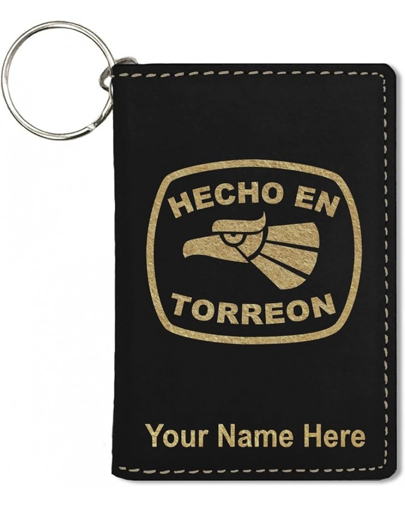 ID Holder Wallet, Hecho en Torreon, Personalized Engraving Included (Teal) Black with Gold $16.79 Wallets