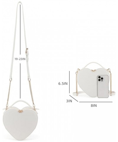 Heart Shape Satchel Crossbody Purse for women Zip Around Shoulder Bag White-759 $18.50 Satchels