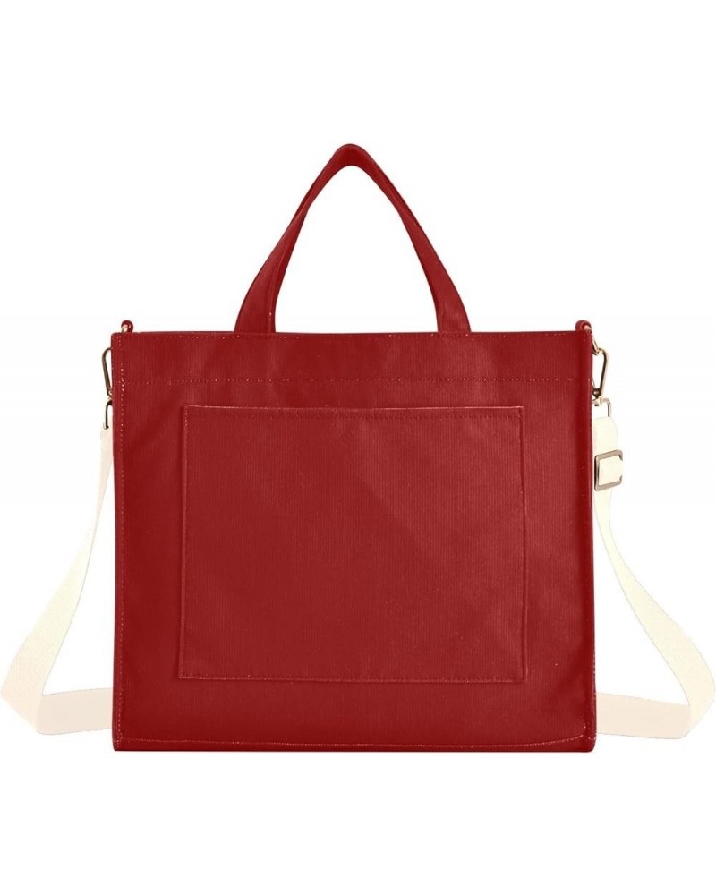 Light Salmon Nurse Tote Bag Small Handbag Work Bag for Women Corduroy Tote Bag Fashion Crossbody Bag Maroon $11.47 Totes