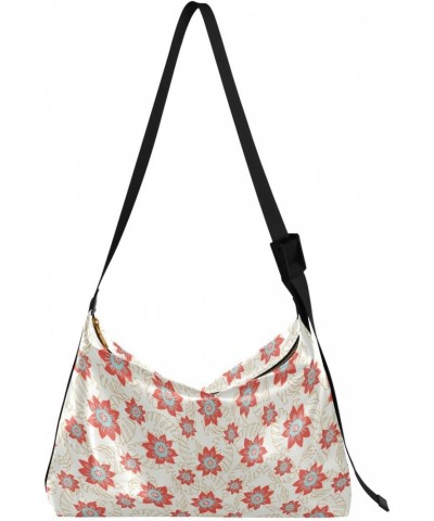 Red Tropical Flowers Women Over The Shoulder Bags Waterproof Womens Crossbody Sling Bag Side Bag $19.46 Hobo Bags