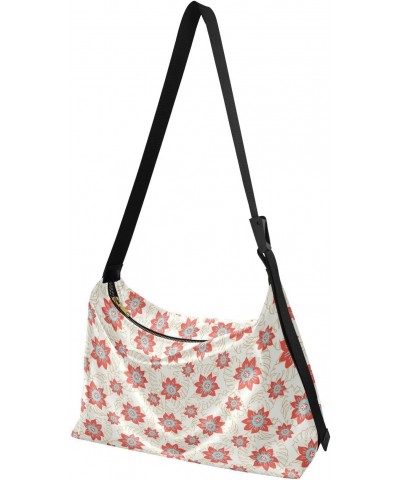 Red Tropical Flowers Women Over The Shoulder Bags Waterproof Womens Crossbody Sling Bag Side Bag $19.46 Hobo Bags