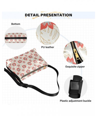 Red Tropical Flowers Women Over The Shoulder Bags Waterproof Womens Crossbody Sling Bag Side Bag $19.46 Hobo Bags