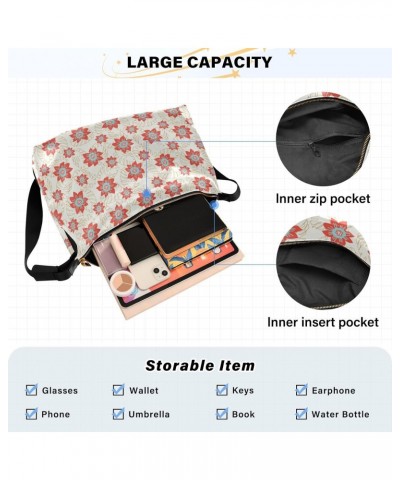 Red Tropical Flowers Women Over The Shoulder Bags Waterproof Womens Crossbody Sling Bag Side Bag $19.46 Hobo Bags