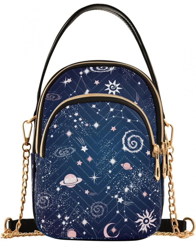 Space Galaxy Crossbody Bags for Women Small Purse Chain Shoulder Bag Hand Bag for Work Travel Gifts $15.59 Shoulder Bags