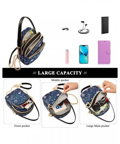 Space Galaxy Crossbody Bags for Women Small Purse Chain Shoulder Bag Hand Bag for Work Travel Gifts $15.59 Shoulder Bags