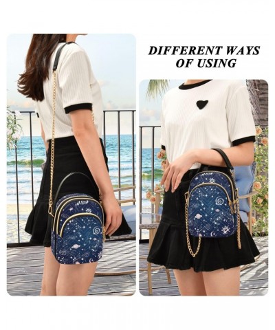 Space Galaxy Crossbody Bags for Women Small Purse Chain Shoulder Bag Hand Bag for Work Travel Gifts $15.59 Shoulder Bags