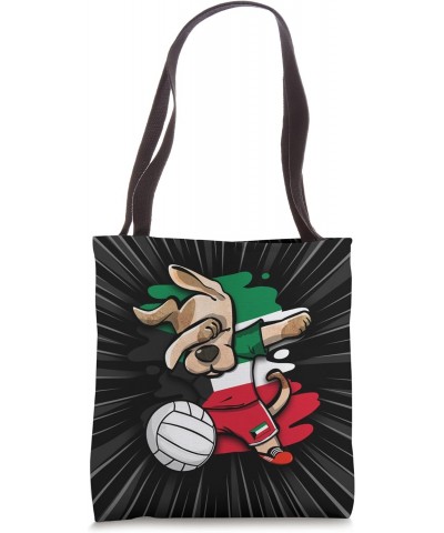 Funny Dabbing Dog Kuwait Volleyball Fans Jersey Kuwaiti Flag Tote Bag $11.00 Totes