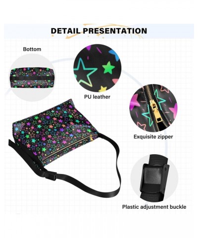 Hobo Handbag for Women Men Bright Neon Stars Fashion Casual Shoulder Bag Purse Leather Crossbody Bags Big Capacity Messenger ...