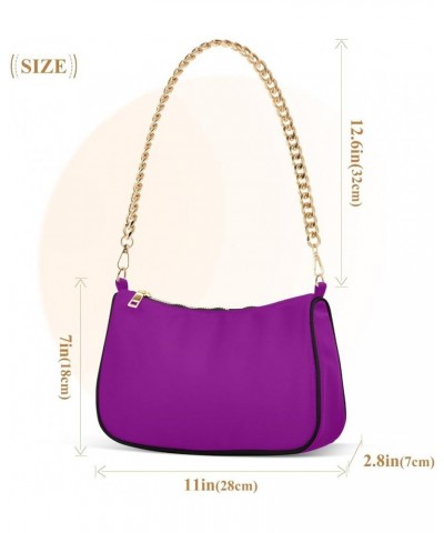 Crimson Shoulder Bag Gift for Women Cute Tote Handbag with Zipper Closure Purple $15.00 Handbags