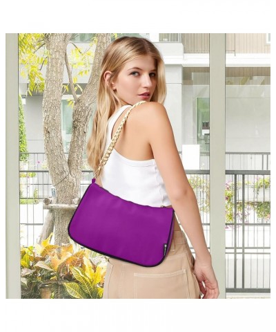 Crimson Shoulder Bag Gift for Women Cute Tote Handbag with Zipper Closure Purple $15.00 Handbags