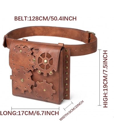 Punk Gothic Skull Carry Bag Fashion Rivet Handbag Single Shoulder Waist Bag Cell phone Wallet Steampunk Retro S2-fbg039bn-bwo...