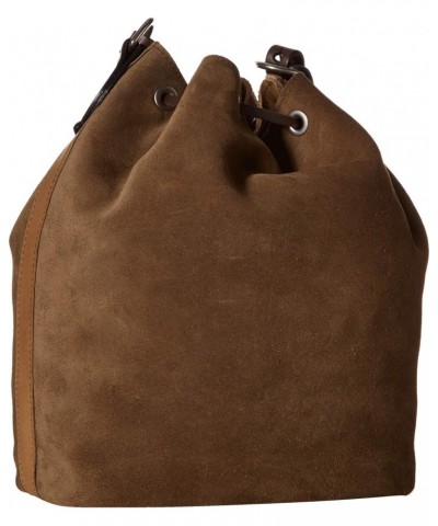 Rugged Suede Crossbody Bucket Bag Canteen Brown One Size $199.80 Crossbody Bags