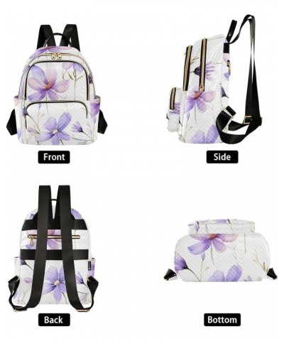 Purple Flowers Fashion Backpack Purse Ladies Fashion Rucksack Travel Shoulder Bag Casual Daily Backpack Work Bag Medium $21.4...