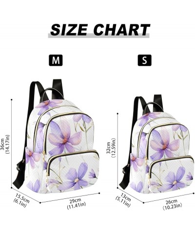 Purple Flowers Fashion Backpack Purse Ladies Fashion Rucksack Travel Shoulder Bag Casual Daily Backpack Work Bag Medium $21.4...