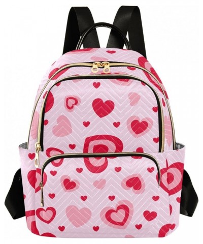 Pink Valentine¡¯s Day Mini Backpack Purse for Women, Love Heart Travel Backpack Fashion Backpack Lightweight Shoulder Bag Sma...