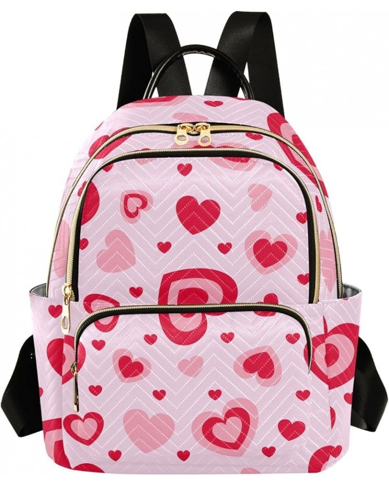 Pink Valentine¡¯s Day Mini Backpack Purse for Women, Love Heart Travel Backpack Fashion Backpack Lightweight Shoulder Bag Sma...