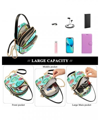 Tropical Fish Seahorse Shell Crossbody Bag for Women Cell Phone Purse Wallet with Removable Chain Shoulder Handbag for Travel...