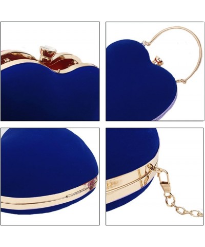 Women Heart Shaped Handbag Mini Clutch Chain Purse Chic Shoulder Bag Evening Tote Sapphire Blue $12.61 Evening Bags