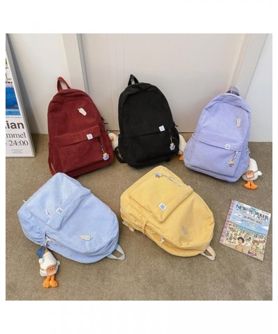 Kawaii Backpack Large Capacity corduroy for Women With Accessories Cute Trendy Fashion Travel Outdoor Weekend (red) Yellow $1...