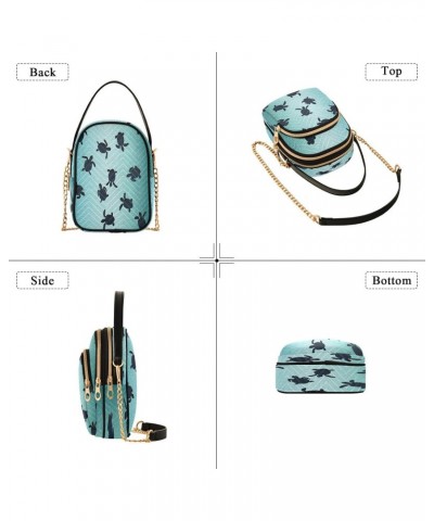 Ocean Turtle Abstract Small Chain Crossbody Travel Bag Handbag Cell Phone Purse for Women $11.88 Crossbody Bags