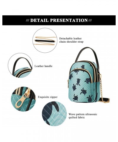 Ocean Turtle Abstract Small Chain Crossbody Travel Bag Handbag Cell Phone Purse for Women $11.88 Crossbody Bags