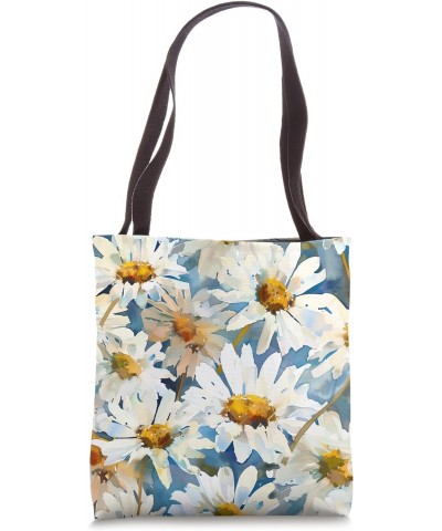 Floral Daisy Watercolor Painting, Flower For Women and Girls Tote Bag $9.60 Totes