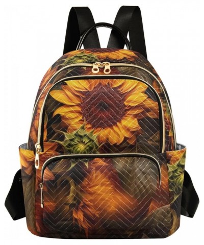 Women's Medium Fashion Backpack Vintage Sunflowers Painting Print Ladies Travel Daypack Aesthetic Shoulder Bag 10.2×5.1×12.5 ...