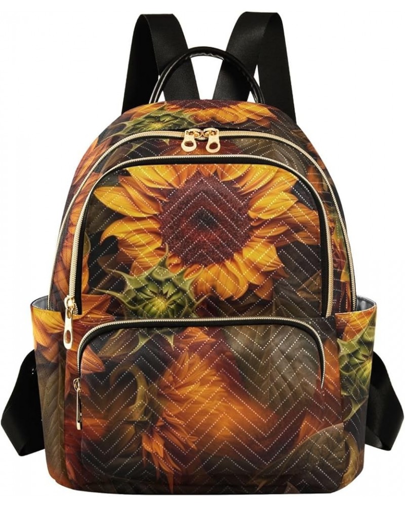 Women's Medium Fashion Backpack Vintage Sunflowers Painting Print Ladies Travel Daypack Aesthetic Shoulder Bag 10.2×5.1×12.5 ...