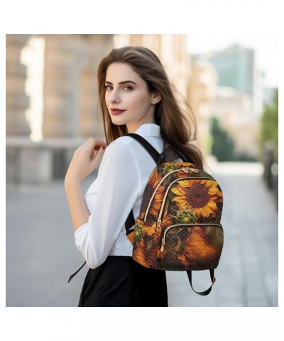 Women's Medium Fashion Backpack Vintage Sunflowers Painting Print Ladies Travel Daypack Aesthetic Shoulder Bag 10.2×5.1×12.5 ...