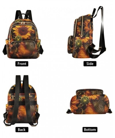 Women's Medium Fashion Backpack Vintage Sunflowers Painting Print Ladies Travel Daypack Aesthetic Shoulder Bag 10.2×5.1×12.5 ...