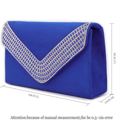 Women Satin Evening Bags Ladies Party Handbag for Wedding Party Handbag Rhinestone Clutch Purses D-blue $19.69 Evening Bags