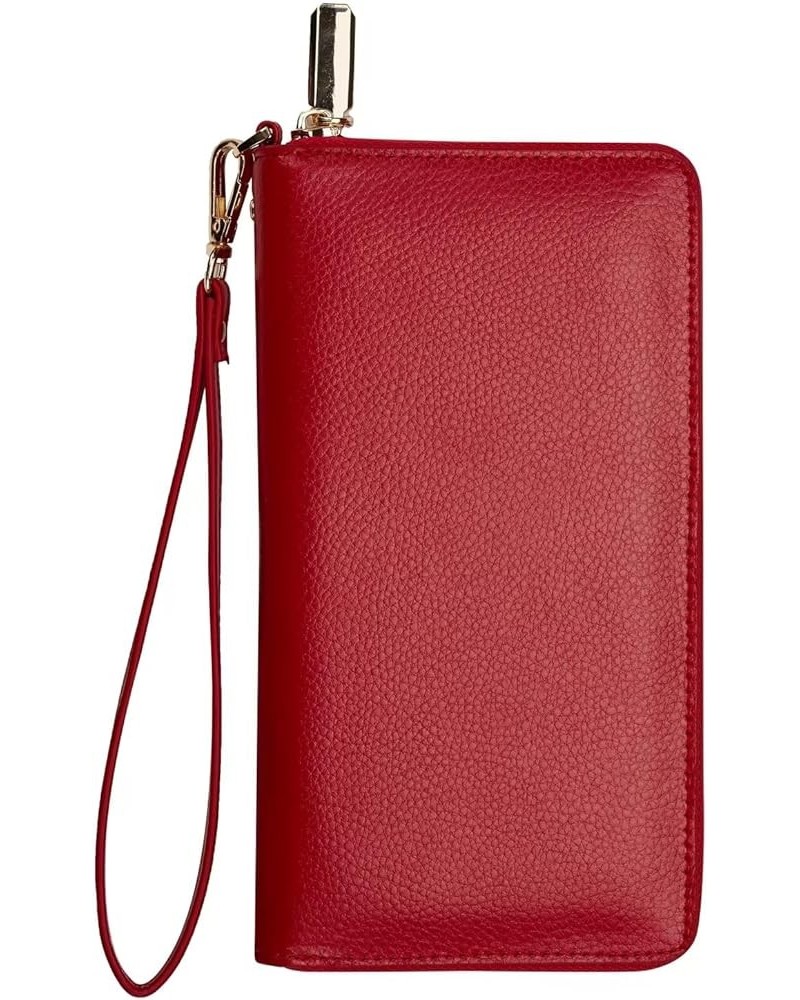 Womens Wallet Leather RFID Blocking Purse Credit Card Clutch pebble red $10.56 Wallets