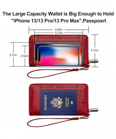 Womens Wallet Leather RFID Blocking Purse Credit Card Clutch pebble red $10.56 Wallets