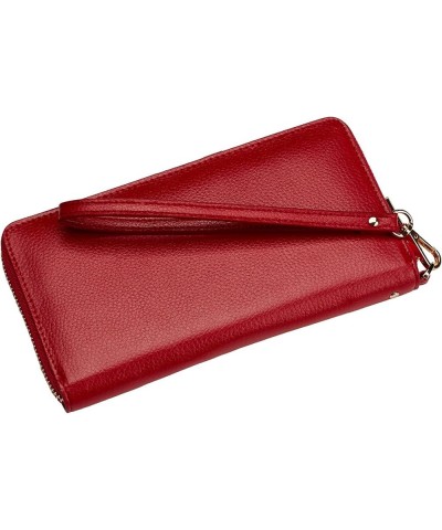 Womens Wallet Leather RFID Blocking Purse Credit Card Clutch pebble red $10.56 Wallets