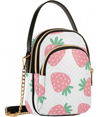 Pink Strawberries Crossbody Bags for Women Small Sling Cross Body Bag Fanny Packs Phone Purse with Strap $9.45 Crossbody Bags