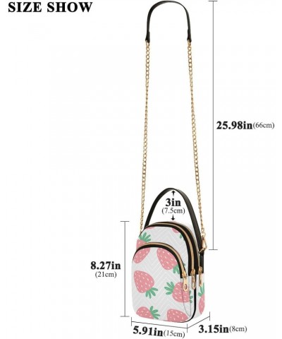 Pink Strawberries Crossbody Bags for Women Small Sling Cross Body Bag Fanny Packs Phone Purse with Strap $9.45 Crossbody Bags