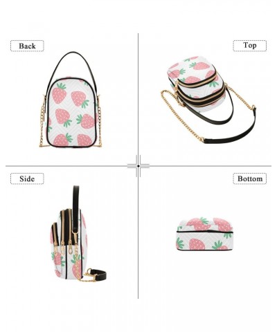 Pink Strawberries Crossbody Bags for Women Small Sling Cross Body Bag Fanny Packs Phone Purse with Strap $9.45 Crossbody Bags