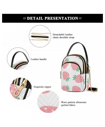 Pink Strawberries Crossbody Bags for Women Small Sling Cross Body Bag Fanny Packs Phone Purse with Strap $9.45 Crossbody Bags