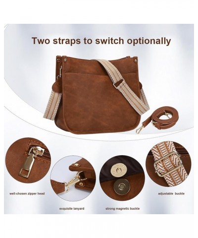 Crossbody Bags for Women, Trendy 2PCS Hobo Handbags Set, Vegan Leather Handbag Purse Set with 2 Adjustable Straps Brown $20.2...