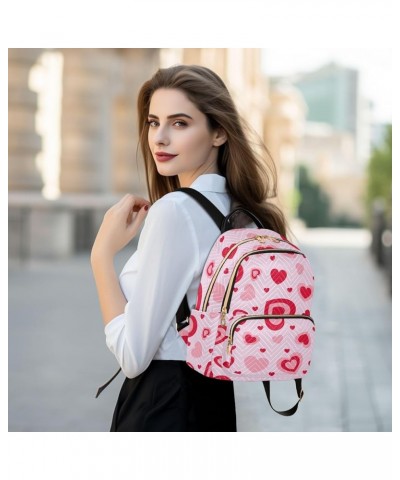 Pink Valentine¡¯s Day Mini Backpack Purse for Women, Love Heart Travel Backpack Fashion Backpack Lightweight Shoulder Bag Sma...