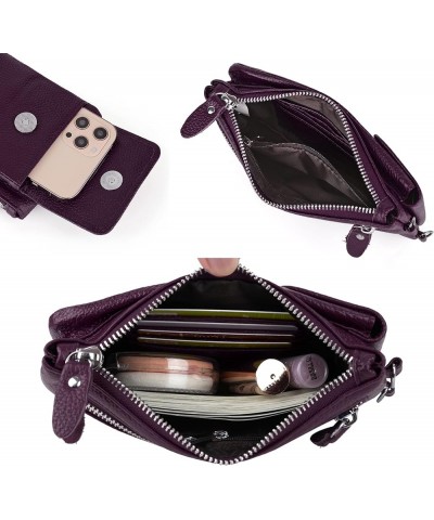 Genuine Leather Crossbody Cell Phone Bag for Women Wristlet Wallet Purse Card Cash Holder 0588 Grey $14.08 Crossbody Bags