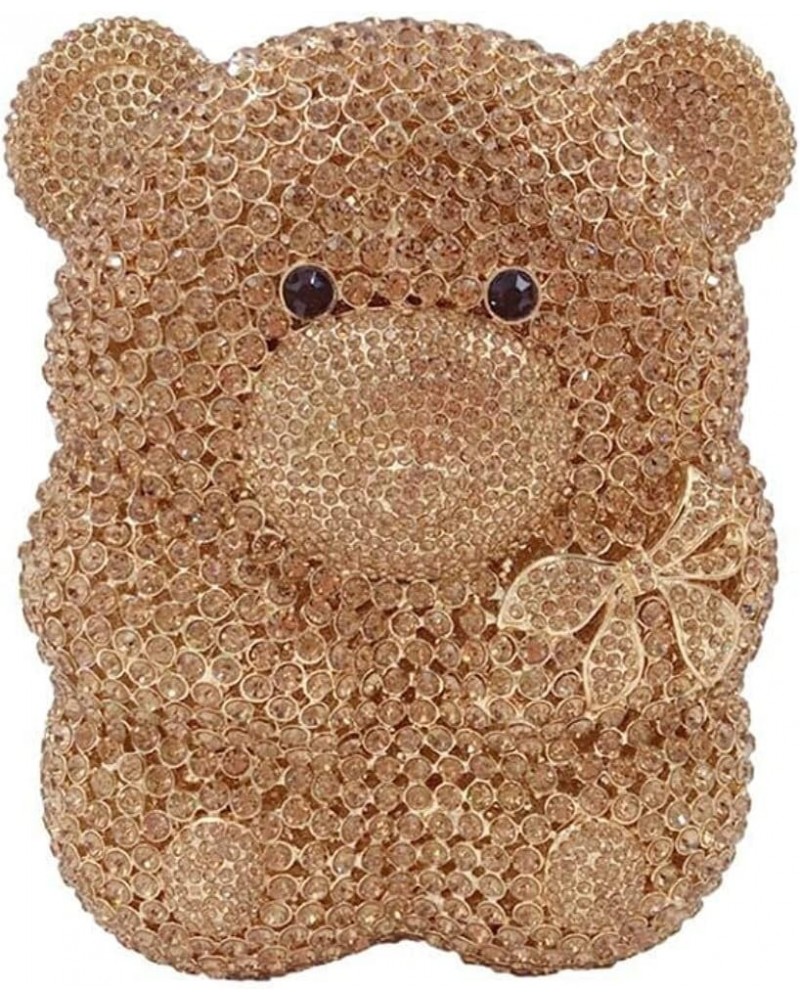 Evening Bag Both Side Sparkly Bag， Bear Shape Clutch Purse for Women Rhinestone Cute Animal Shaped Evening Bags (Color : Silv...