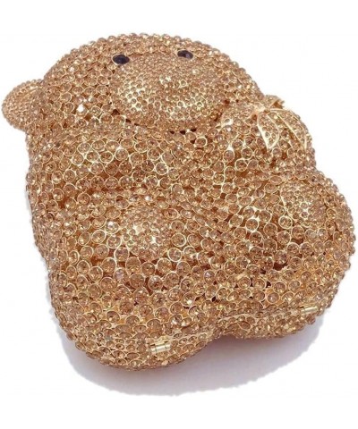 Evening Bag Both Side Sparkly Bag， Bear Shape Clutch Purse for Women Rhinestone Cute Animal Shaped Evening Bags (Color : Silv...