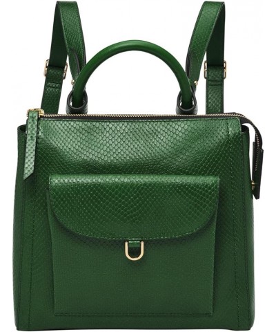 Women's Parker Leather Convertible Backpack Purse Handbag for Women Green Python $40.18 Backpacks