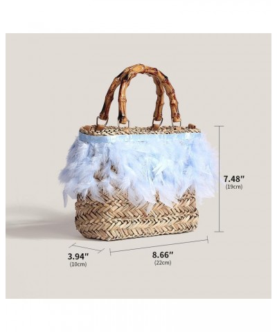 Rattan Tote Crossbody Handbags Straw Bags for Summer Beach Purse Straw Crossbody Purses for Women Wicker Bag Vacation Pink Bl...