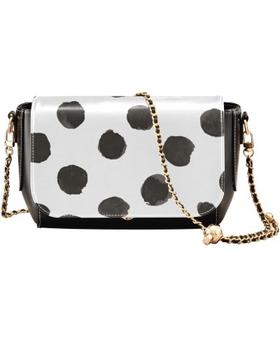 Black Watercolor Dots Shoulder Bag Crossbody Women Trendy Over The Shoulder Purse with Credit Card Slots Small Purse $18.44 C...